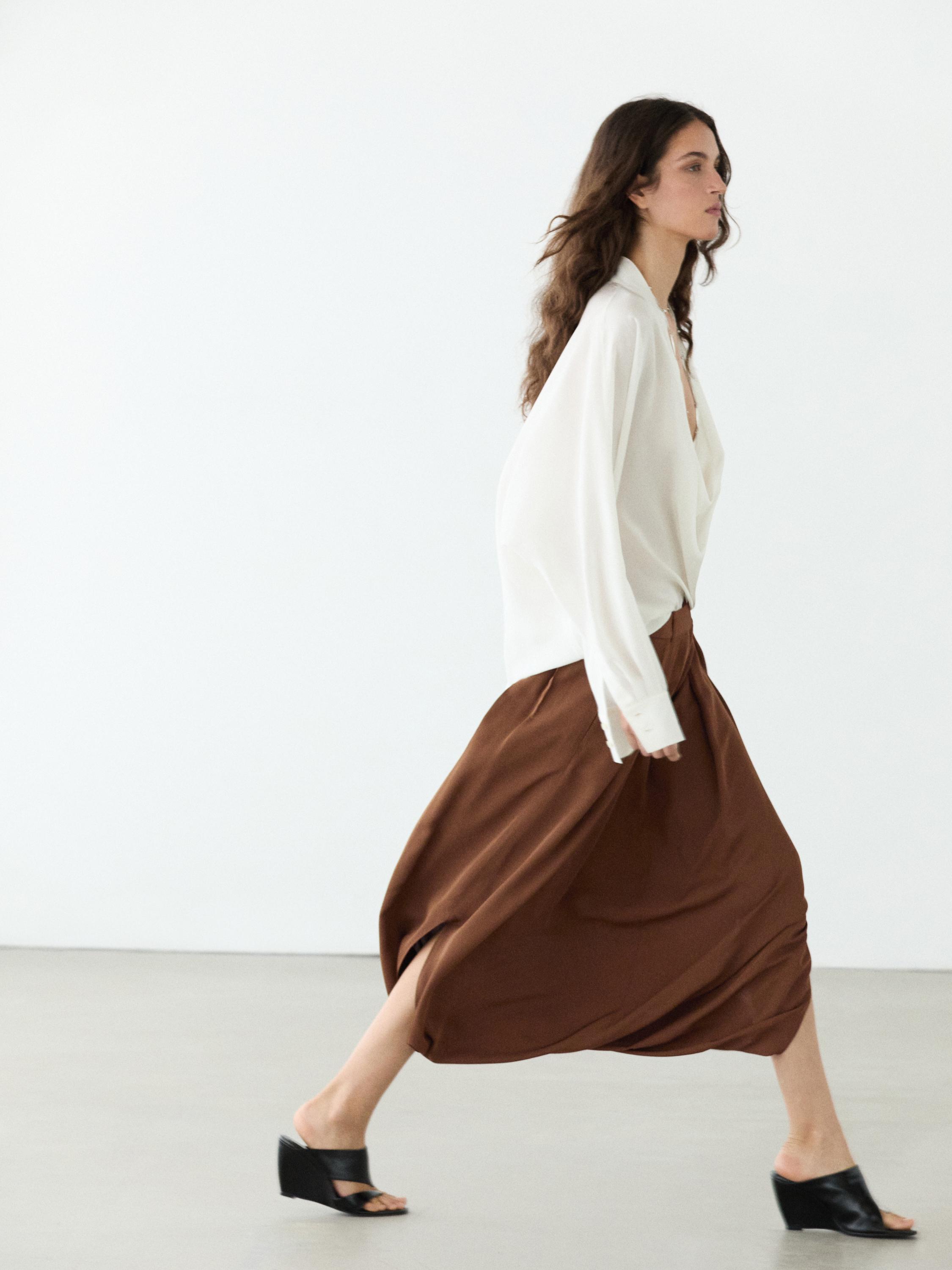 Jupe-culotte fluide plissée